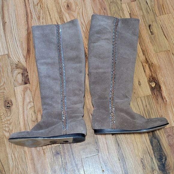 Michael Kors Suede Knee High Barnett Flat Pull On Boots 6.5 - Picture 2 of 7